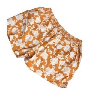 344. Briggs yellow floral linen blend shorts size XL